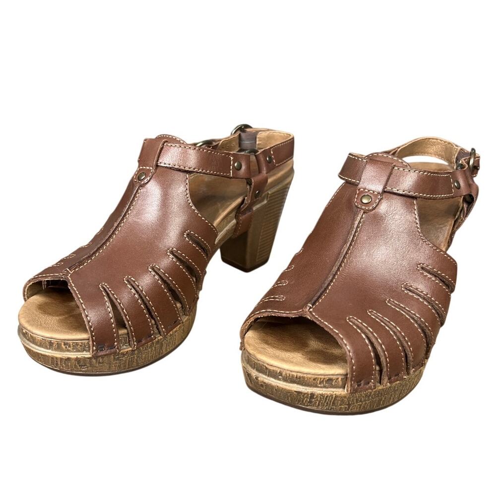 Dansko Randy Women’s Brown Leather Strappy Clog Sandals Size 38 US 7.5/8 - Picture 6 of 11